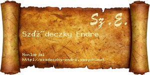 Szádeczky Endre névjegykártya